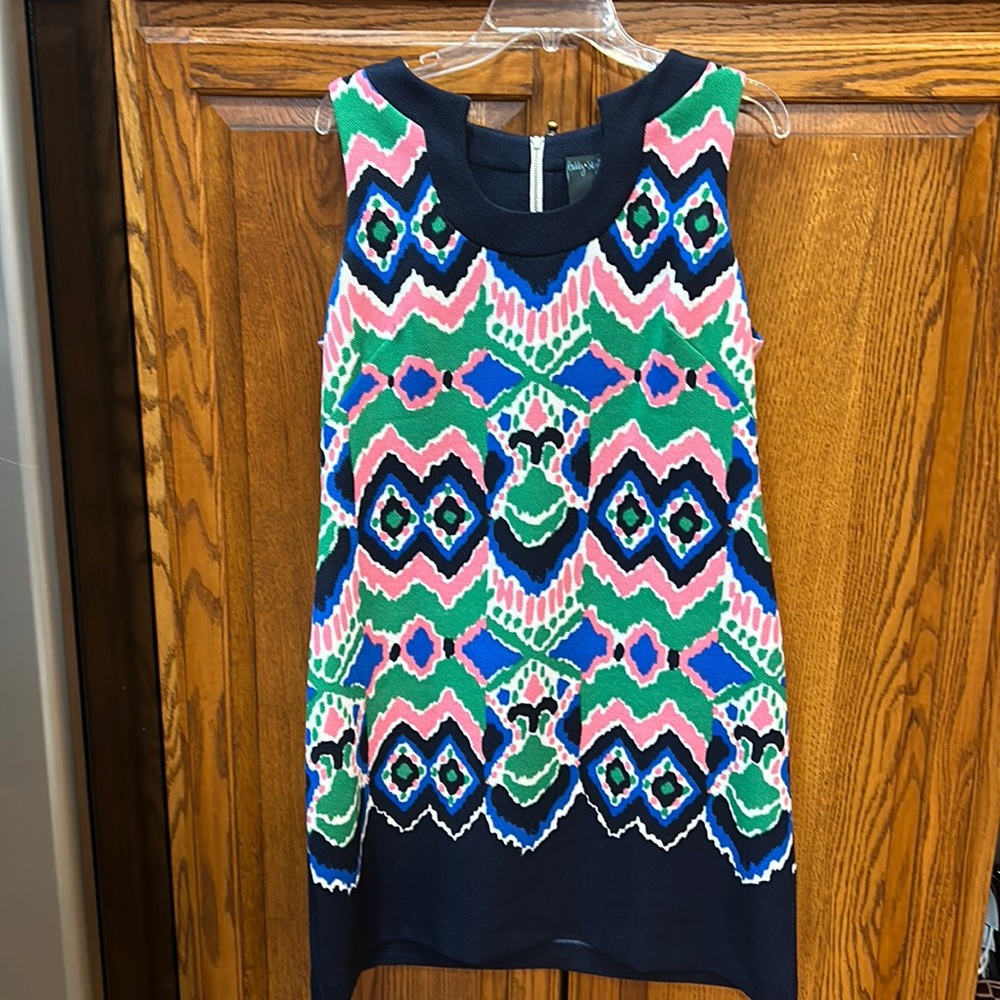 Gabby Skye Multicolor Geometric Midi Dress 14